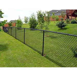 The Fence Department High Section of Black Vinyl Coated Fence