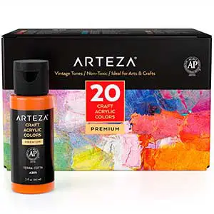 Arteza Craft Acrylic Paint for Outdoor Ceramic Pots | 20pcs/60ml